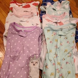 Bundle of baby footie pajamas